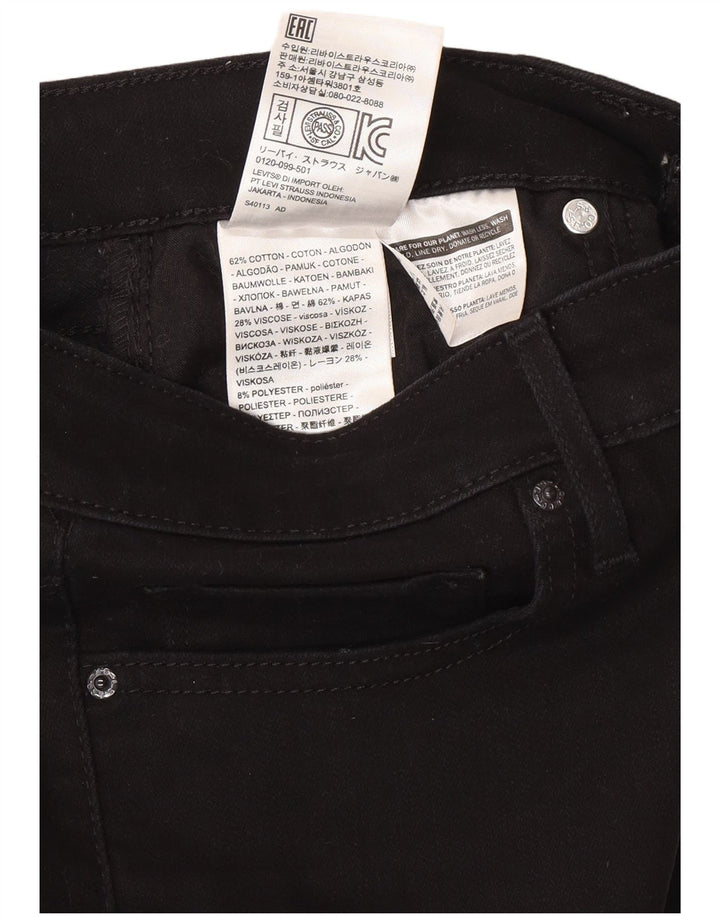 Levi's Damen 712 Slim Jeans W28 L30 Schwarze Baumwolle
