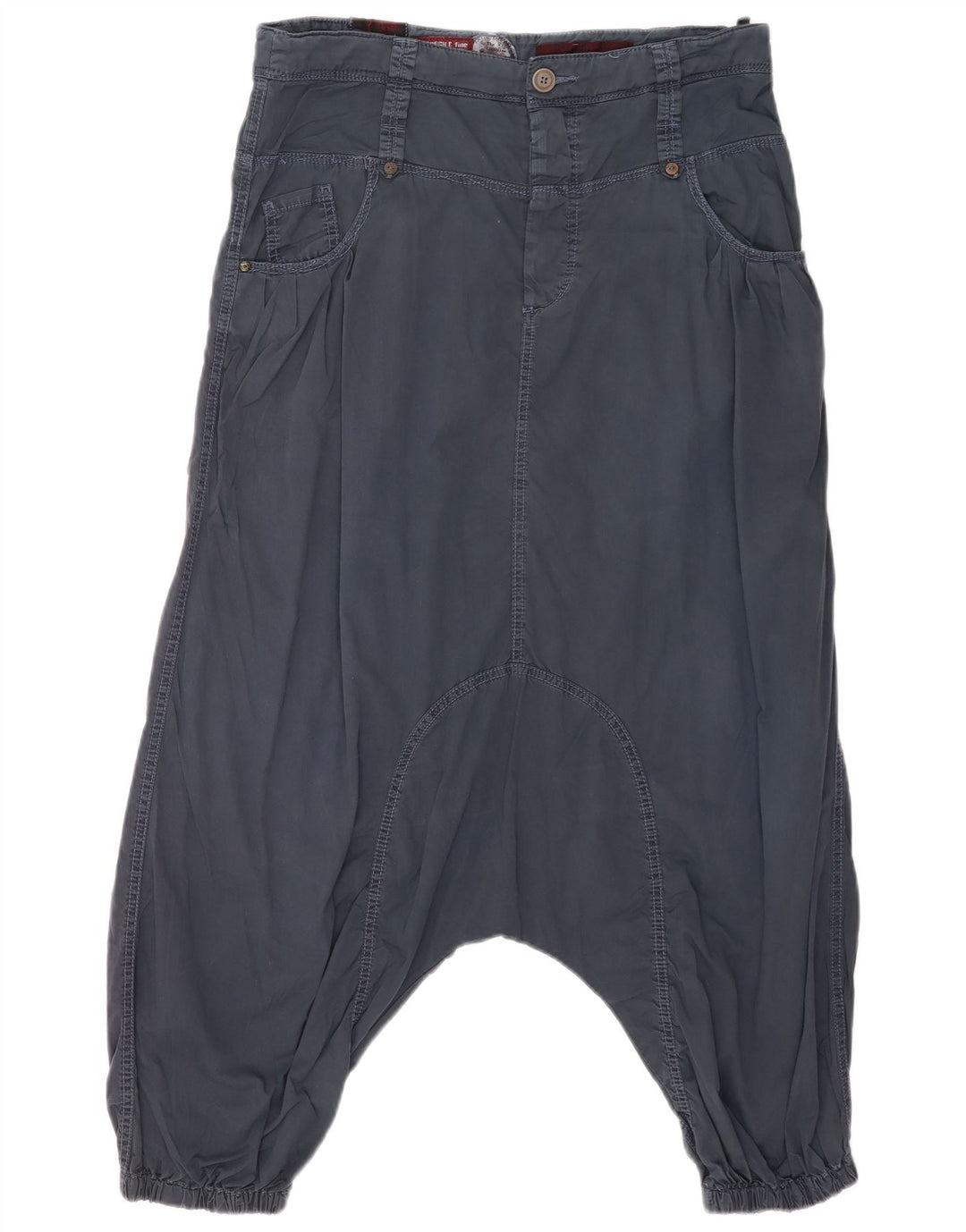 KHUJO Damen Haremshose W30 L29 Marineblaue Baumwolle