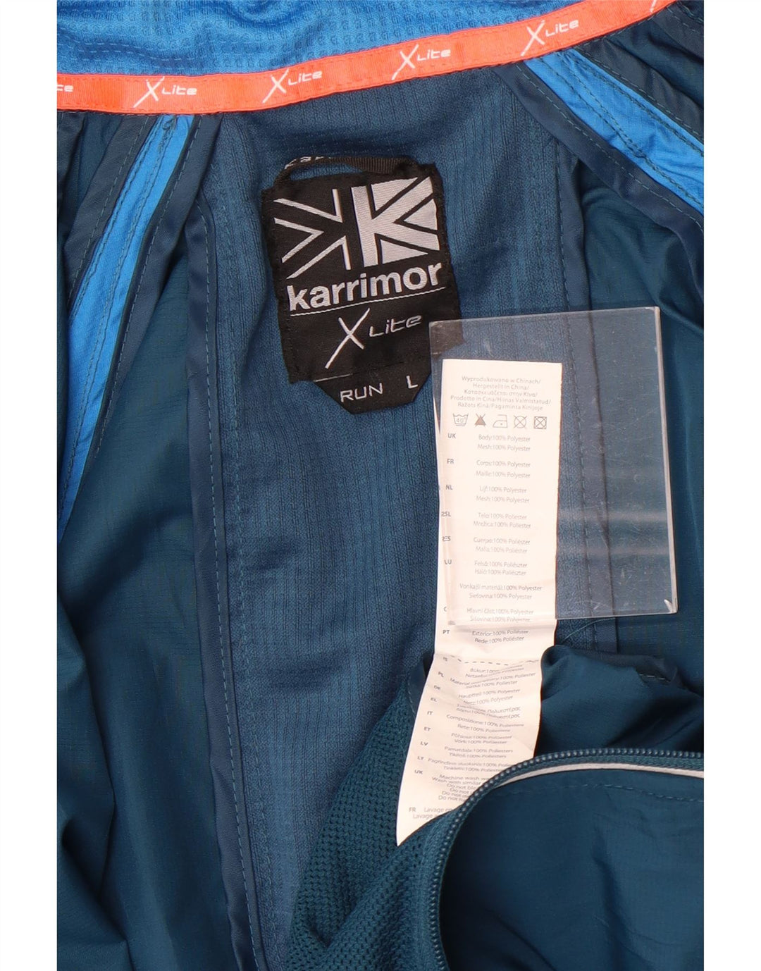 Karrimor Herren-Trainingsanzug-Top-Jacke, UK 40, großes blaues Farbblock-Polyester