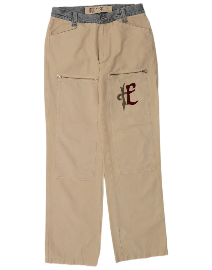 Think Pink Herren-Cargohose, normal, EU 48, M, B32, L33, Beige, Baumwolle