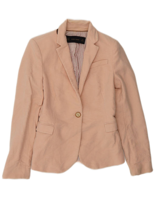 Zara Damen 1-Knopf-Blazerjacke UK 6 XS Rosa