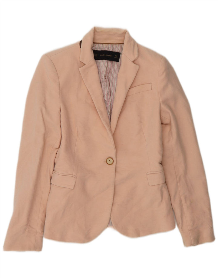 Zara Damen 1-Knopf-Blazerjacke UK 6 XS Rosa