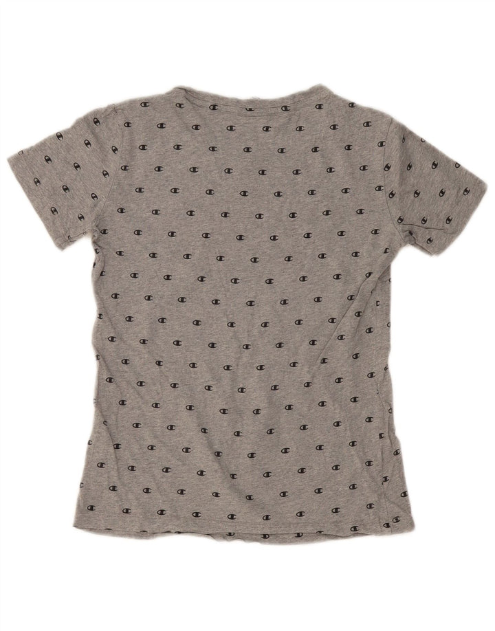 CHAMPION Grafik-T-Shirt-Oberteil für Damen, UK 12, mittelgraue Baumwolle