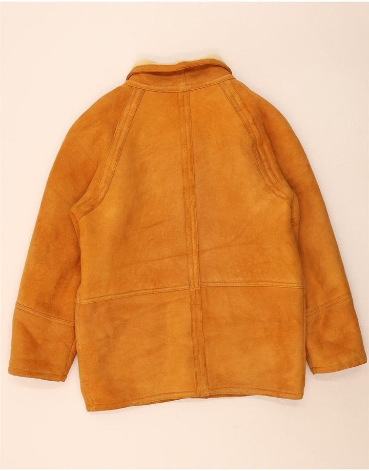 Vintage Herren Shearling Jacke IT 56 XL Braun Shearling
