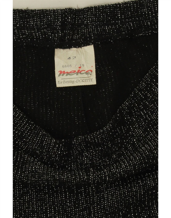 Meico Damen-Leggings IT 42 Mittelschwarz geflecktes Polyacryl