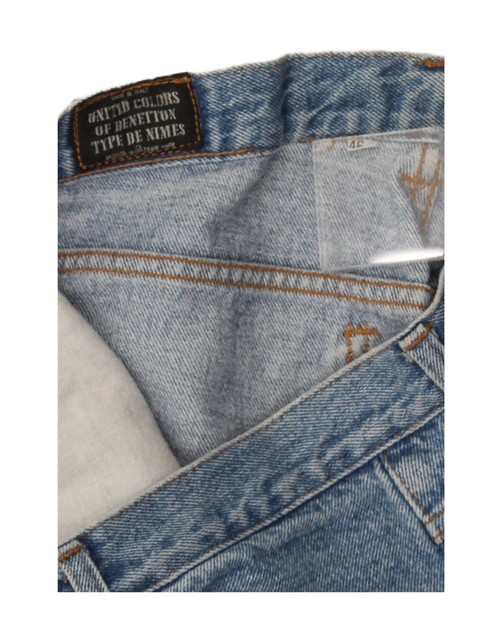 Benetton Herren Straight Jeans IT 46 W33 L30 Blaue Baumwolle
