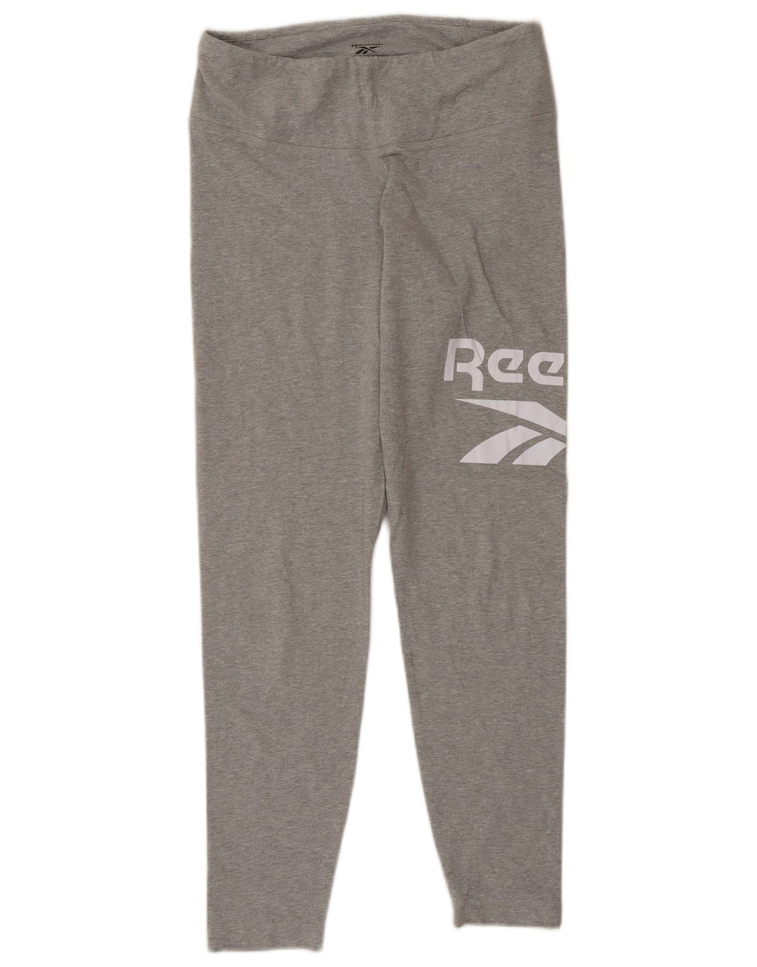 Reebok Womens Graphic Leggings UK 12/14 Mittelgraue Baumwolle