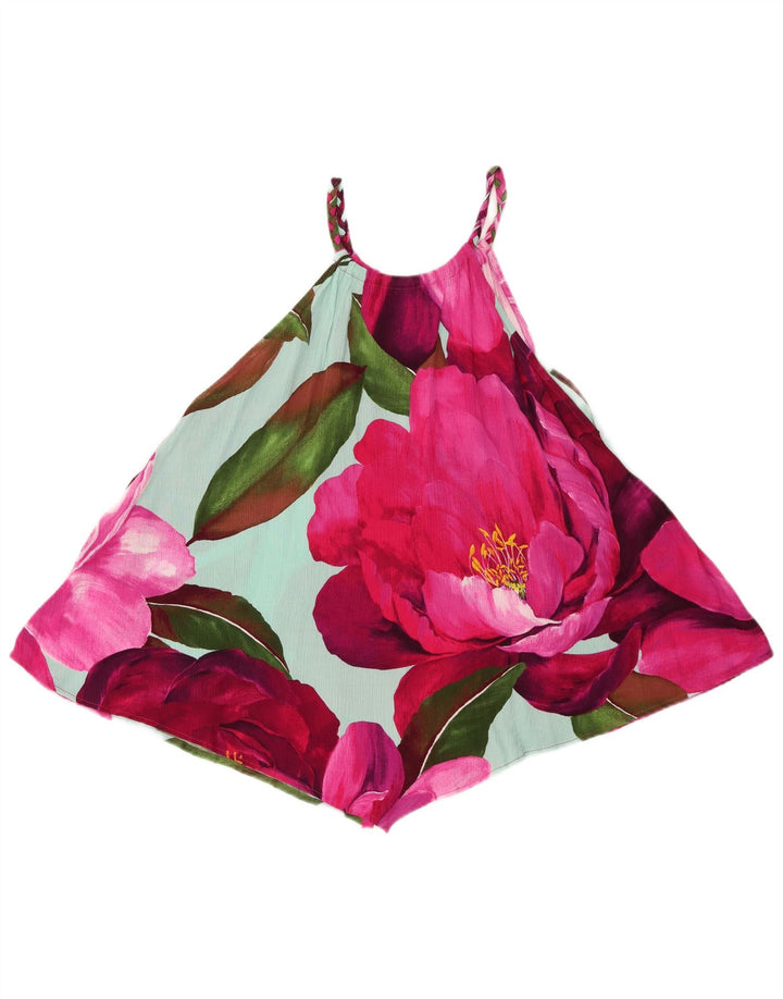 DESIGUAL Damen Asymmetrisches Neckholder-Top UK 14 Medium Mehrfarbig mit Blumenmuster