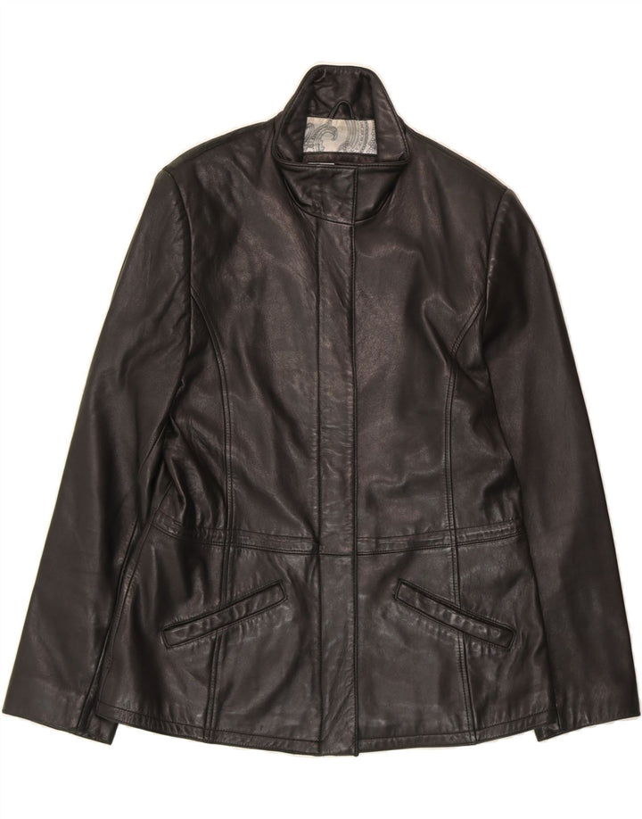 LIZ CLAIBORNE Womens Leather Jacket UK 14 Medium Black Leather Vintage Liz Claiborne and Second-Hand Liz Claiborne from Messina Hembry 