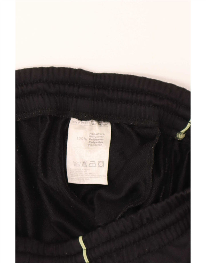 Kappa Herren-Trainingshose mit Grafik, Größe S, Schwarz, Farbblock-Polyester