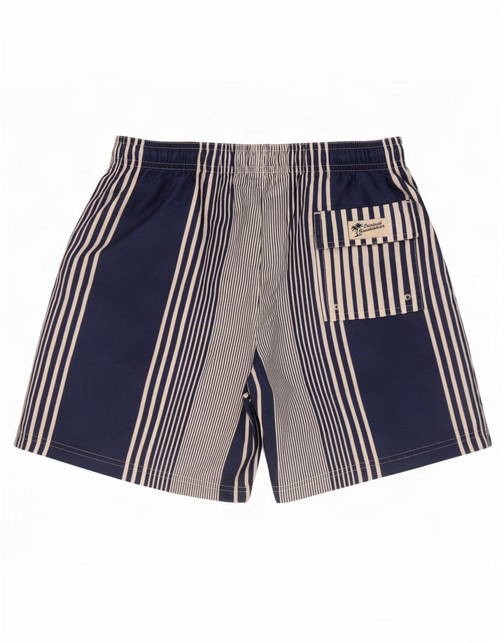 Marks & Spencer Herren-Badeshorts, groß, marineblau, gestreift, Polyester