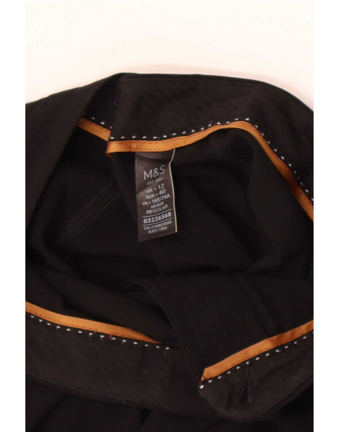 Marks & Spencer Damen Bootcut-Anzughose UK 12 Medium W30 L27 Schwarz