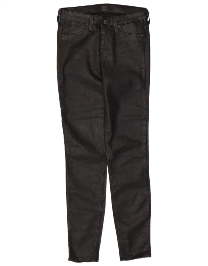 Lee Damen gewachste Jegging-Hose W28 L29 schwarze Baumwolle