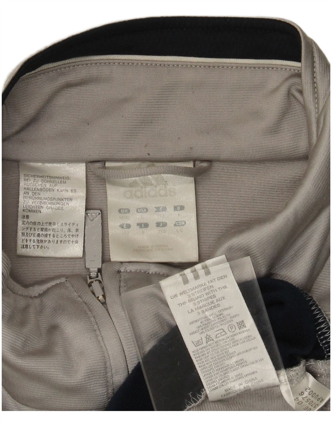 ADIDAS Herren-Trainingsanzug-Top-Jacke, UK 44/46, großes graues Colourblock-Polyester