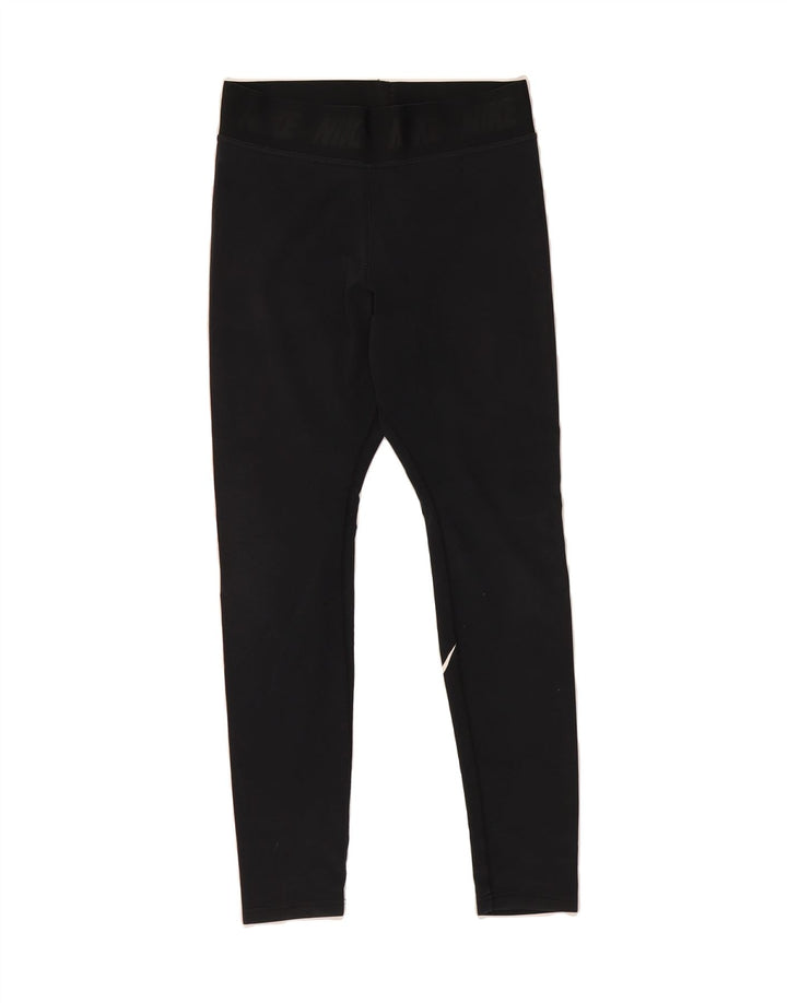 NIKE Womens Graphic Leggings UK 12 Medium Black Cotton Vintage Nike and Second-Hand Nike from Messina Hembry 