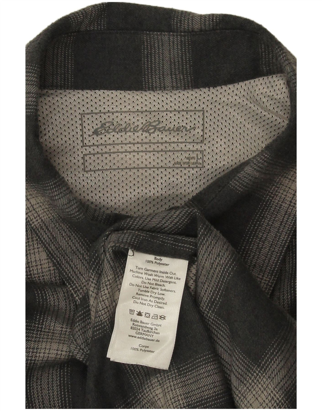 Eddie Bauer Herren-Flanellhemd, groß, marineblau, kariert, Polyester