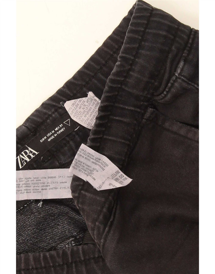 Zara Herren Shorts Medium W34 Schwarze Baumwolle