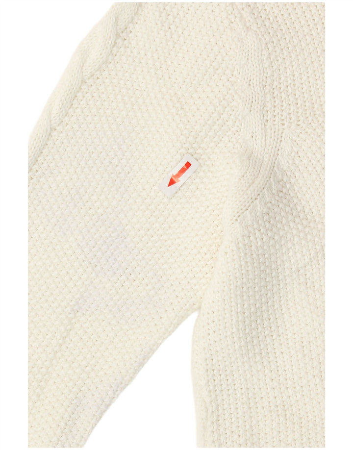 Oasis Damen-Pullover mit U-Boot-Ausschnitt, UK 14, mittelweiße Baumwolle