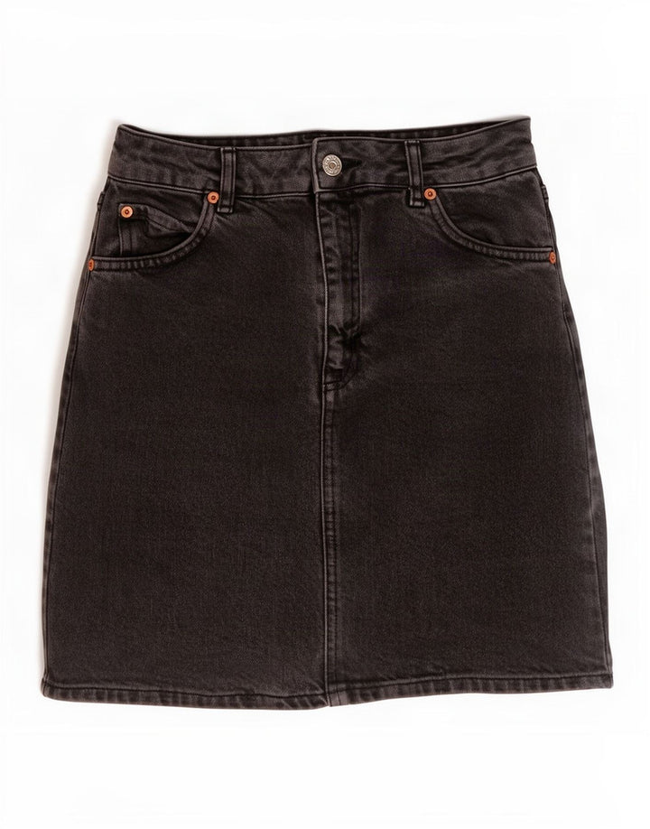 Topshop Damen Mini-Jeansrock W26 Small Schwarz Baumwolle