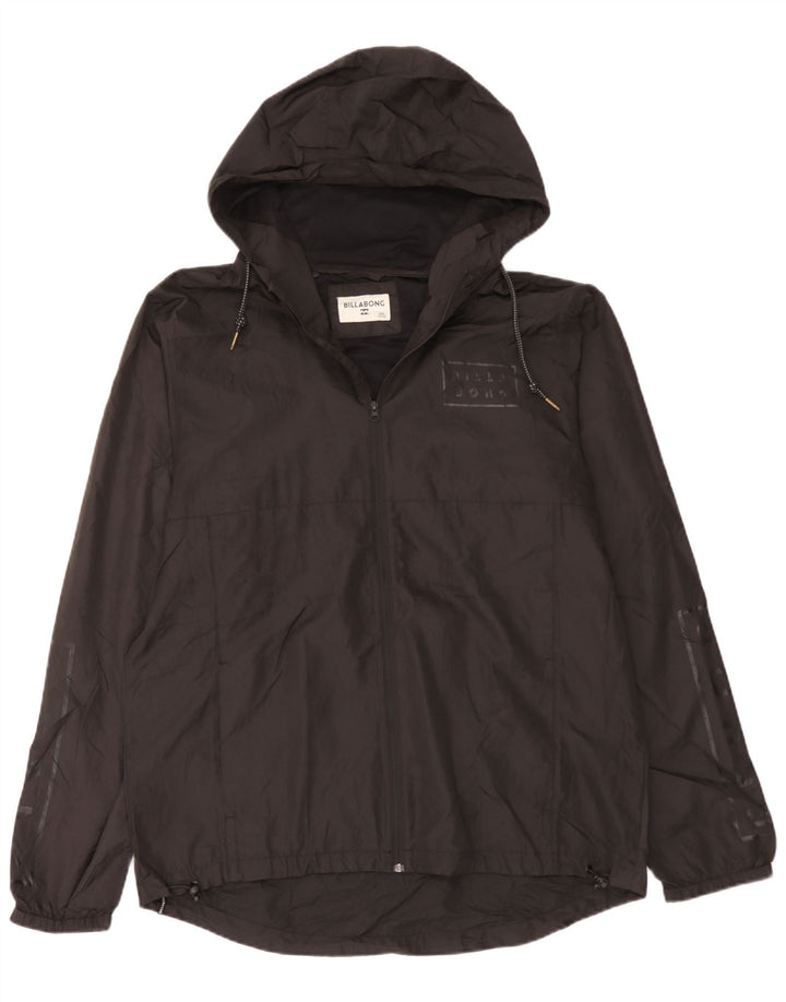 Billabong Mens Graphic Hooded Rain Jacket UK 44 2XL Schwarz Polyester