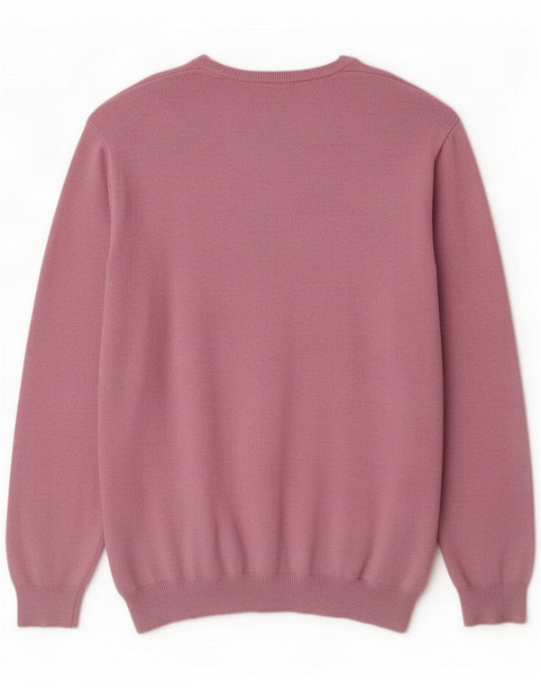 Marks & Spencer Herren-Pullover mit V-Ausschnitt, 2XL, rosa Baumwolle