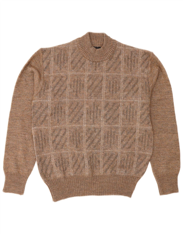 Rinaldi Herren-Pullover mit geometrischem Muster, mittelbraun, geometrisch, klassisch