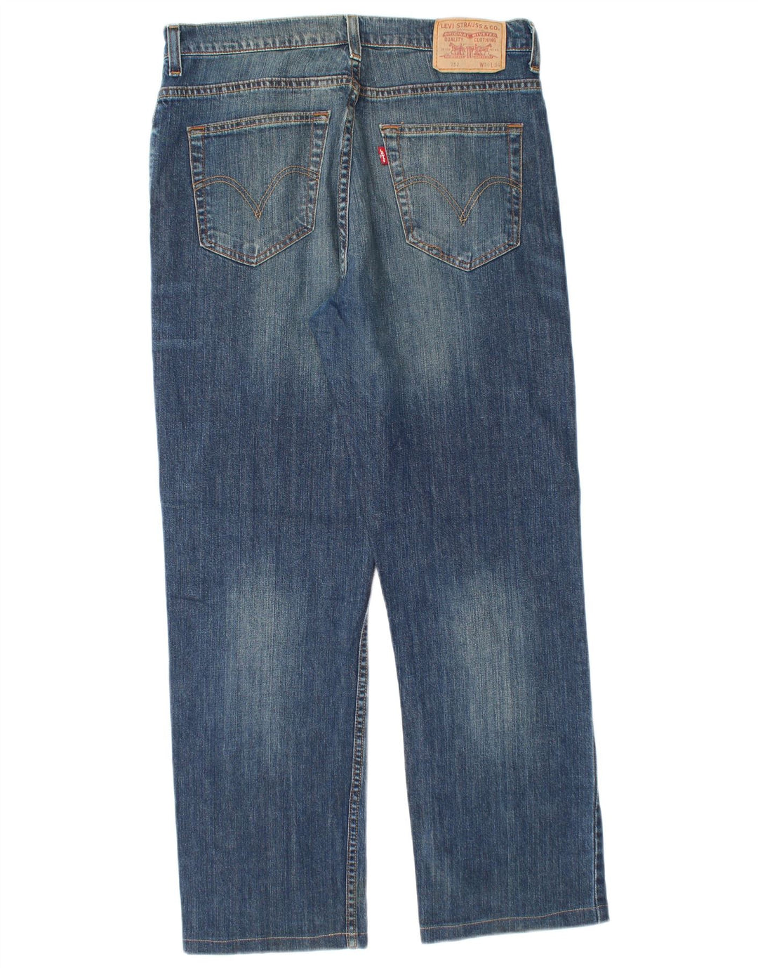 Levi's Herren 752 Straight Jeans W34 L29 Blaue Baumwolle