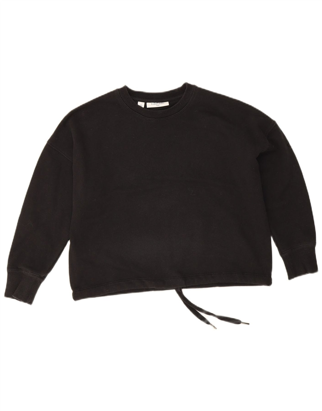 Calvin Klein Womens Golf Crop Oversized Top 3/4 Ärmel UK 10 Small Schwarz
