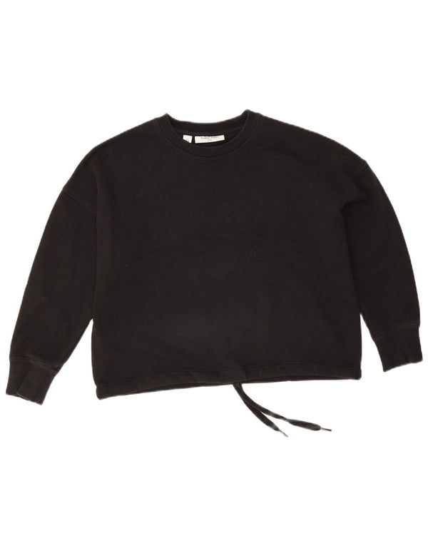 Calvin Klein Womens Golf Crop Oversized Top 3/4 Ärmel UK 10 Small Schwarz