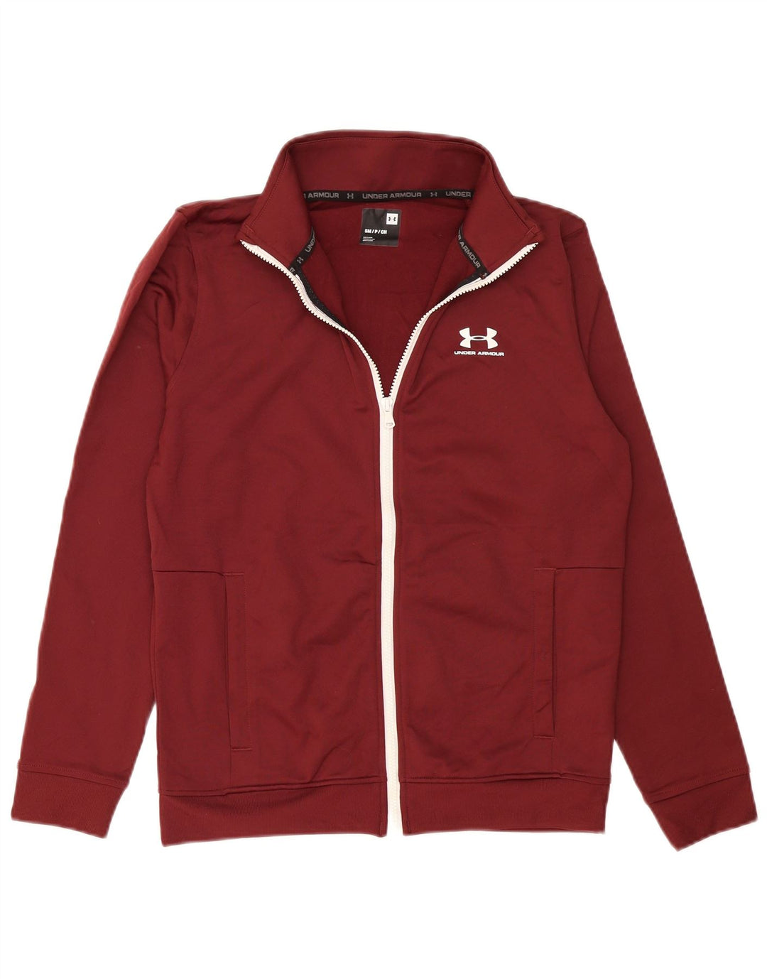 UNDER ARMOUR Herren-Trainingsanzugoberteil, Jacke, Größe S, kastanienbraunes Polyester