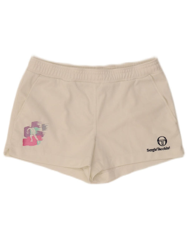 Sergio Tacchini Herren-Freizeitshorts, Größe 36 W36, weißes Polyester