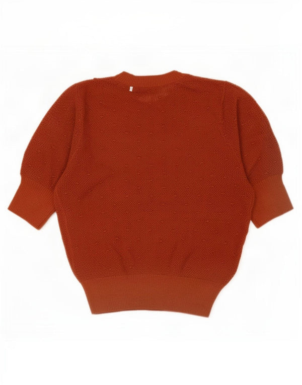 Zara Damen Crop Short Sleeve Crew Neck Pullover Pullover UK 10 Small Braun