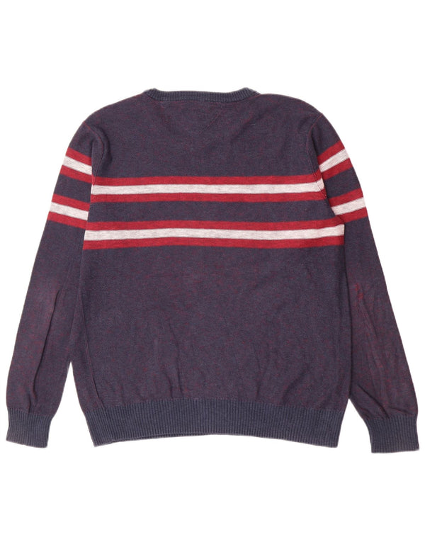 Tommy Hilfiger Jungen-Pullover mit Rundhalsausschnitt, 14–15 Jahre, XL, blau gestreift