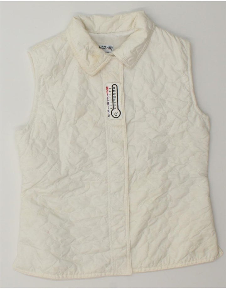 MOSCHINO Girls Quilted Gilet 11-12 Years White Polyamide Vintage Moschino and Second-Hand Moschino from Messina Hembry 