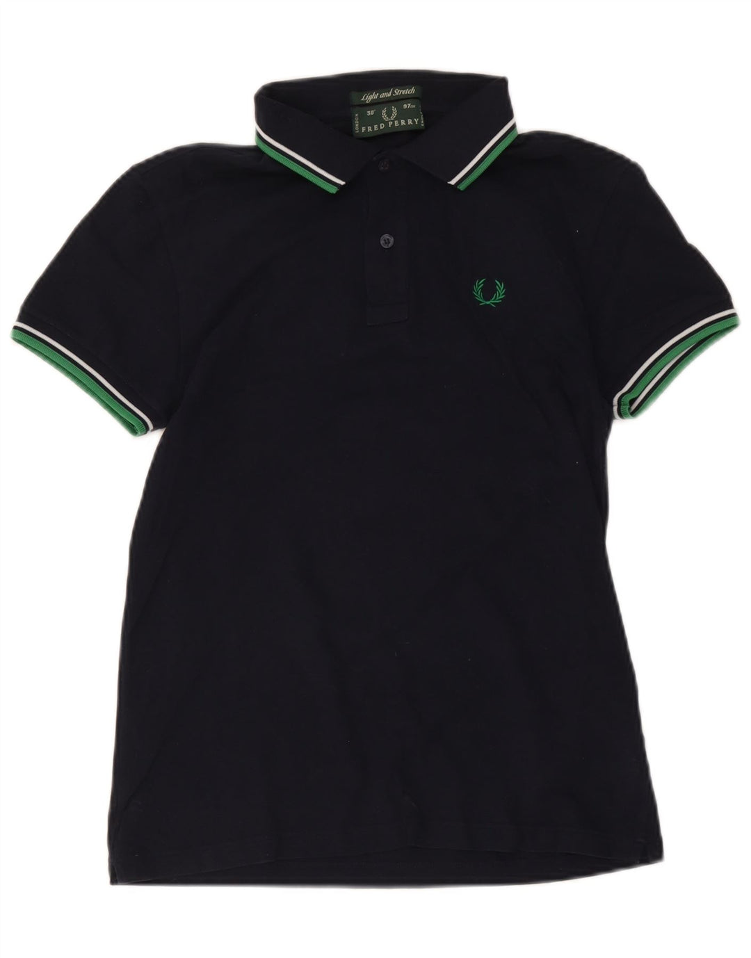Fred Perry Herren-Poloshirt, klein, marineblau, gestreift, Baumwolle