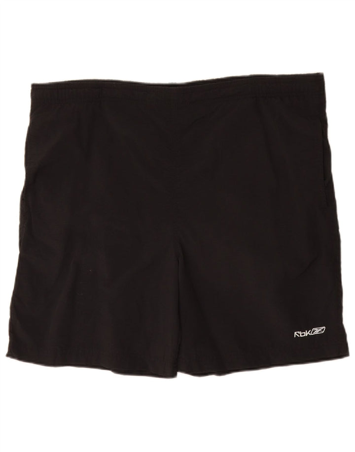 Reebok Herren-Badeshorts, groß, aus schwarzem Nylon