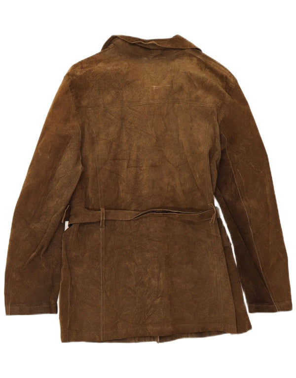 Vintage Damen Wildlederjacke IT 42 Mittelbraunes Leder