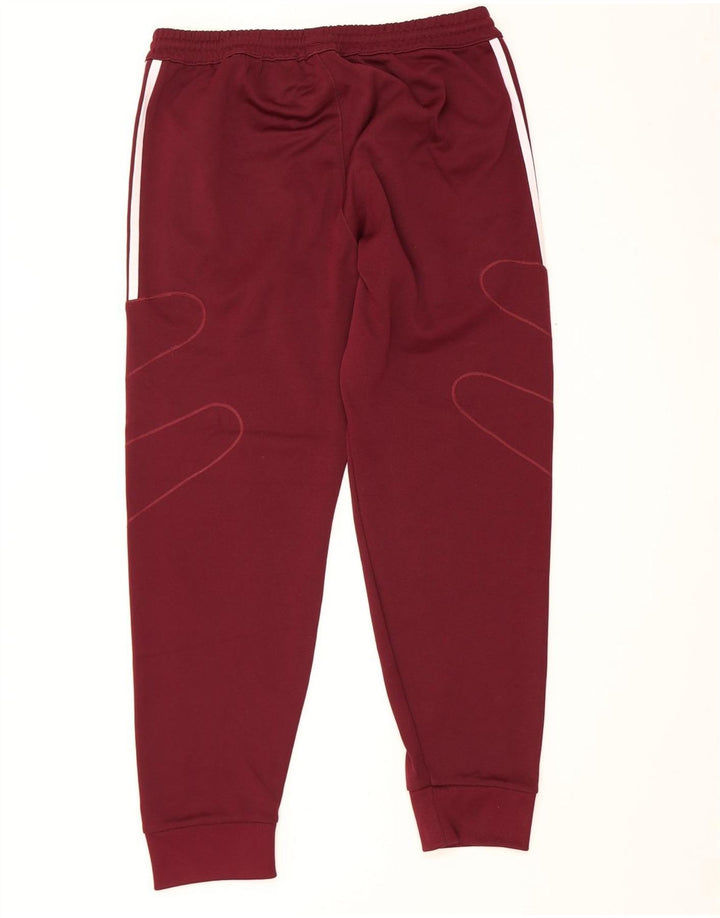 Adidas Herren-Trainingshose, Jogginghose, mittleres Burgunderrot, Polyester