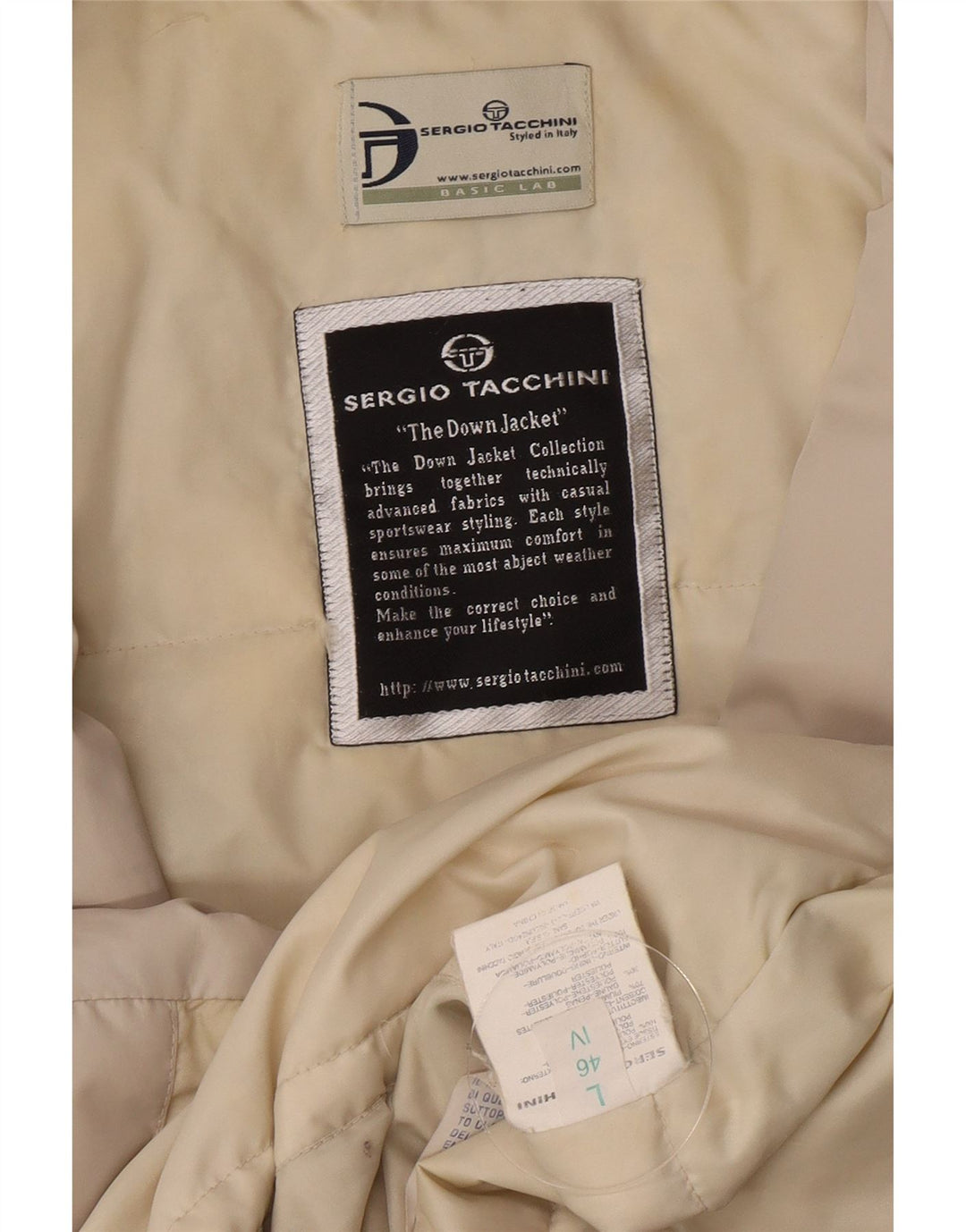 Sergio Tacchini Damen Wattierter Mantel IT 46 Large Beige Polyester