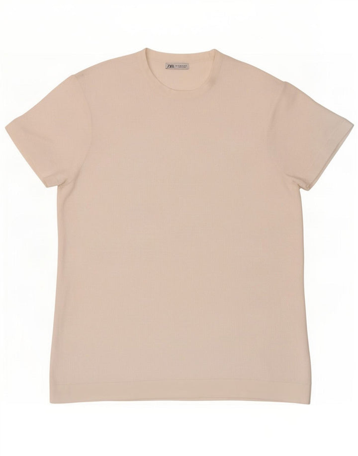 Zara Herren T-Shirt Top Small Weiß