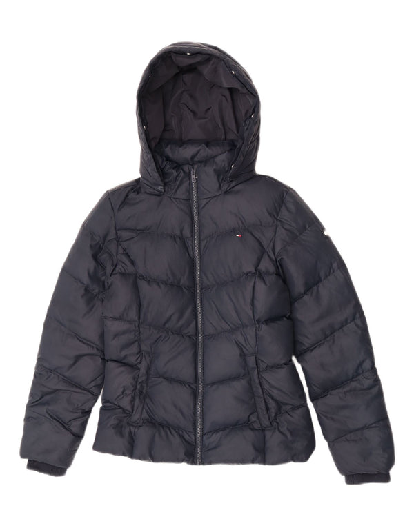 TOMMY HILFIGER Wattierte Jacke mit Kapuze für Mädchen, 15–16 Jahre, marineblaues Polyester