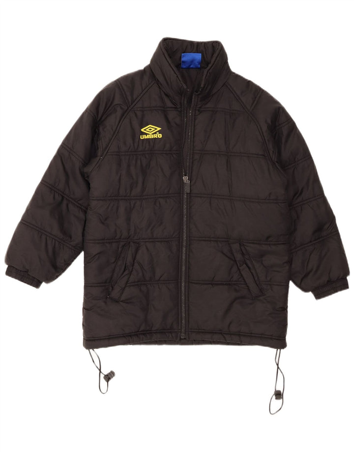 Umbro Wattierte Jacke für Jungen, 10–11 Jahre, schwarzes Nylon
