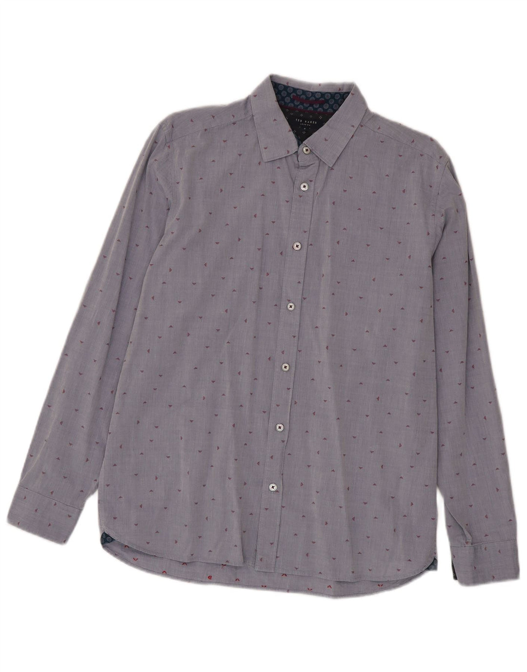 Ted Baker Herrenhemd, Größe 4, groß, blau gepunktete Baumwolle