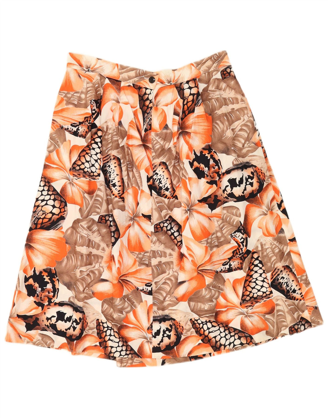 Vintage Damen A-Linie Rock W30 Medium Orange Floral