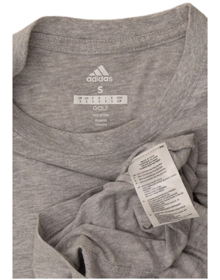 ADIDAS Mens Golf Graphic T-Shirt Top Small Grey Flecked Cotton Vintage Adidas and Second-Hand Adidas from Messina Hembry 