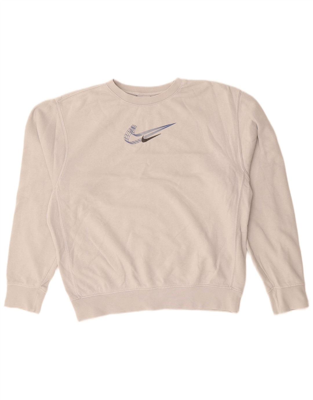 NIKE Damen Sweatshirt Pullover UK 8 Small Graue Baumwolle