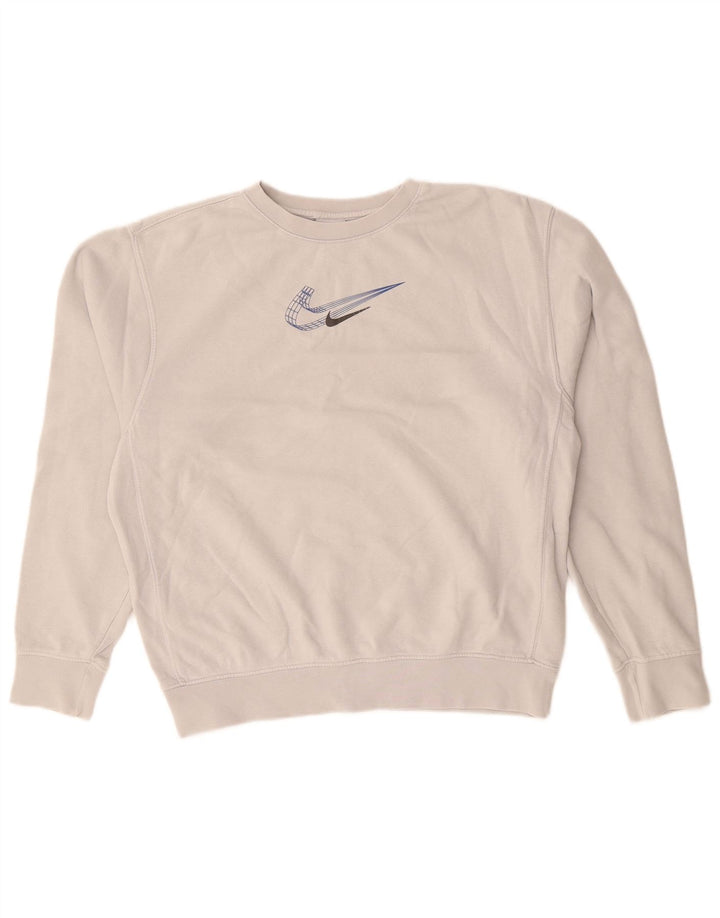 NIKE Damen Sweatshirt Pullover UK 8 Small Graue Baumwolle