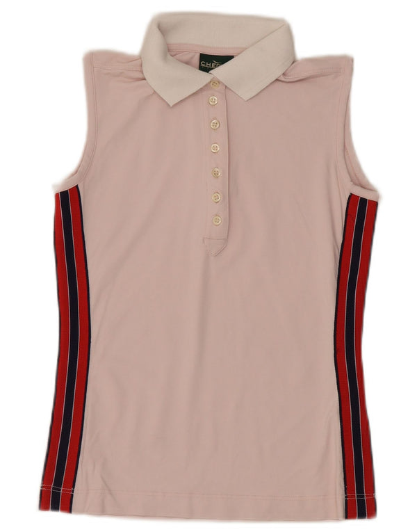 Chervo Damen Ärmelloses Poloshirt IT 42 Medium Pink Colourblock Sports