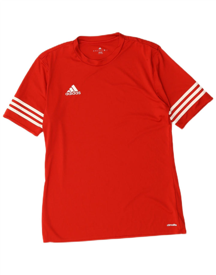 Adidas Herren Climalite T-Shirt Top Mittelrotes Polyester