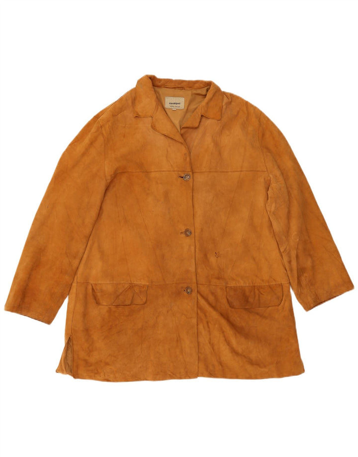 Conbipel Damen Übergroße Wildlederjacke IT 48 XL Braunes Leder